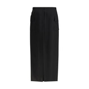 Rick Owens Black Fleece Wool Midi Skirt