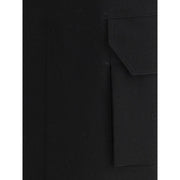 Rick Owens Black Fleece Wool Midi Skirt