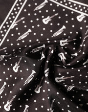 Dolce & Gabbana Black Guitar Trumpet Men Handkerchief Scarf
