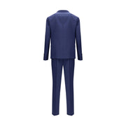 Brunello Cucinelli Blue Fleece Wool Two-Piece Suit