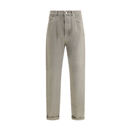 Brunello Cucinelli Bicolor Cotton Straight-Leg Jeans