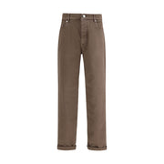 Brunello Cucinelli Brown Cotton Relaxed Fit Jeans
