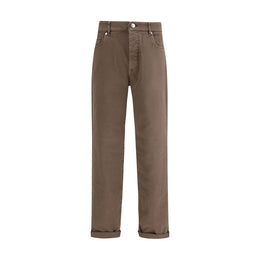 Brunello Cucinelli Brown Cotton Relaxed Fit Jeans
