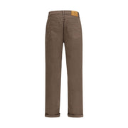Brunello Cucinelli Brown Cotton Relaxed Fit Jeans