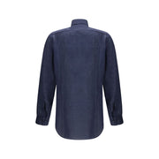 Etro Blue Linen Dress Shirt