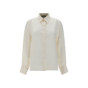 Fendi White Silk Pattern Shirt