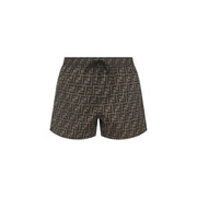 Fendi Brown Polyester Swim Shorts