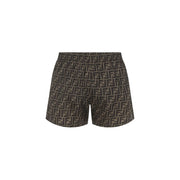 Fendi Brown Polyester Swim Shorts