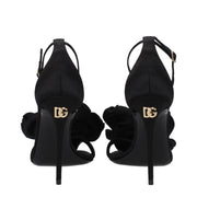 Dolce & Gabbana Black Satin Stiletto Heel Sandals