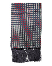 Dolce & Gabbana Black Patterned Fringes Neck Foulard Scarf
