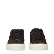 Moncler Brown Leather Low Top Sneakers