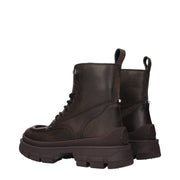 Moncler Brown Leather Ankle Boots