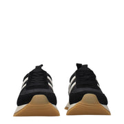 Moncler Black Fabric Low Top Sneakers