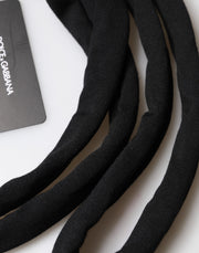 Dolce & Gabbana Black Wool Knitted Neck Wrap Shawl Men Scarf