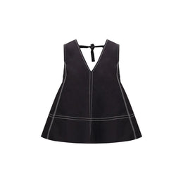 Ganni Black Elastane Top