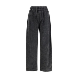 Ganni Black Cotton Casual Pants