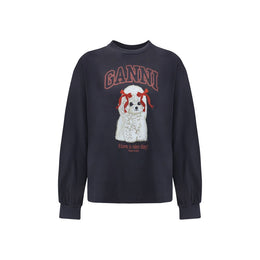 Ganni Black Cotton Sweatshirt