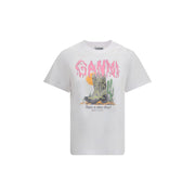 Ganni White Cotton T-Shirt