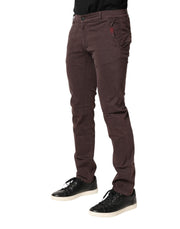 Daniele Alessandrini Brown Cotton Mid Waist Skinny Men Denim  Jeans