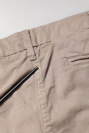 U.S. POLO ASSN. Beige Cotton Stretch Straight Mid Waist Trouser Pants