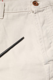 President's White Cotton Straight Mid Waist Denim Men Trouser Jeans