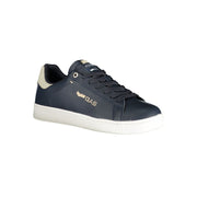 Gas Blue Polyurethane Men Sneaker