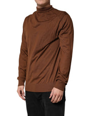 Dolce & Gabbana Brown Cashmere Turtle Neck Pullover Sweater