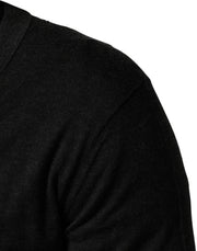 Dolce & Gabbana Black Cashmere Buttoned Men Cardigan Sweater