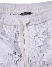 Dolce & Gabbana White Cotton Cut Out Mid Waisted Bermuda Shorts