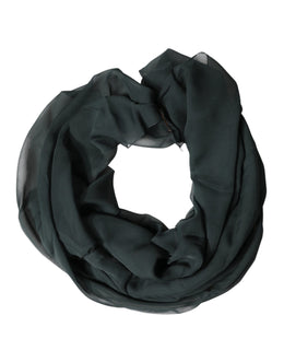 Dolce & Gabbana Dark Green Silk Neck Wrap Foulard  Scarf