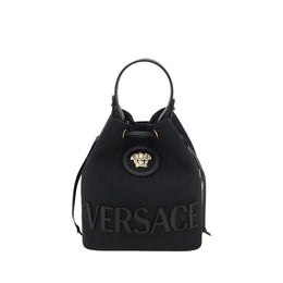 Versace Black Fabric Backet Bag