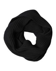 Dolce & Gabbana Black Cashmere Knit Neck Wrap Shawl 202cm x 26cm  Scarf