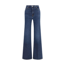 7FOR Blue Cotton Flared Jeans