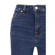7FOR Blue Cotton Flared Jeans