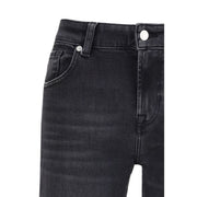 7FOR Black Cotton Straight-Leg Jeans