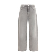 7FOR Gray Cotton Relaxed Fit Jeans