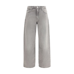7FOR Gray Cotton Relaxed Fit Jeans