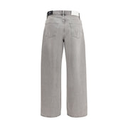 7FOR Gray Cotton Relaxed Fit Jeans