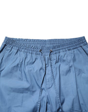 Dolce & Gabbana Blue Cotton Double Breasted 2 Piece  Suit