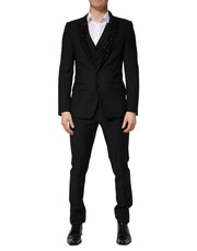Dolce & Gabbana Black Wool Single Breasted 3 Piece Men Suit