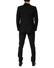 Dolce & Gabbana Black Wool Single Breasted 3 Piece Men Suit