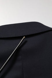 Dolce & Gabbana Blue Wool Double Breasted 2 Piece Men Suit