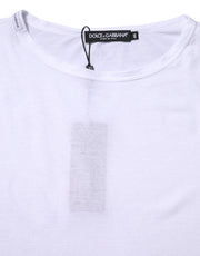 Dolce & Gabbana White Cotton Crew Neck Short Sleeves T-shirt