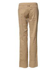 PLEIN SUD Beige Straight Cotton Stretch Chino Pants