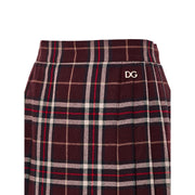Dolce & Gabbana Bordeaux Wool Mini Skirt