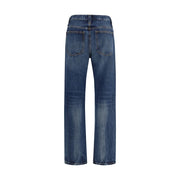 Khaite Blue Cotton High-Waisted Jean