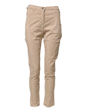 Jacob Cohen Beige Lyocell Skinny High Waist Chino Casual Pants