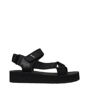 Prada Black Fabric Sandals