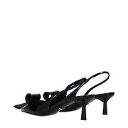 Prada Black Leather Stiletto Heel Sandals