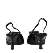 Prada Black Leather Stiletto Heel Sandals